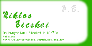 miklos bicskei business card